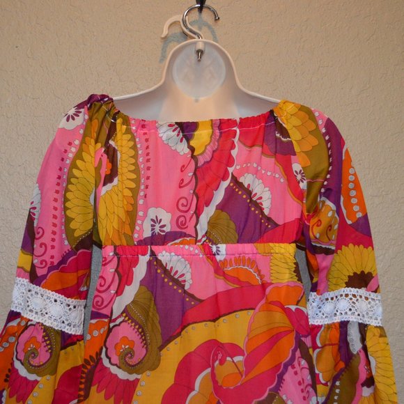 Sz XS Trina Turk Pink Retro Floral Beach Coverup - Picture 12 of 15